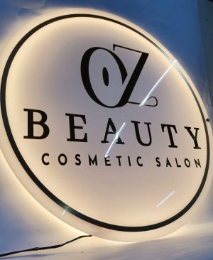 Yuvarlak Işıklı Pleksi Tabela 60x60 Aynalı Pleksi